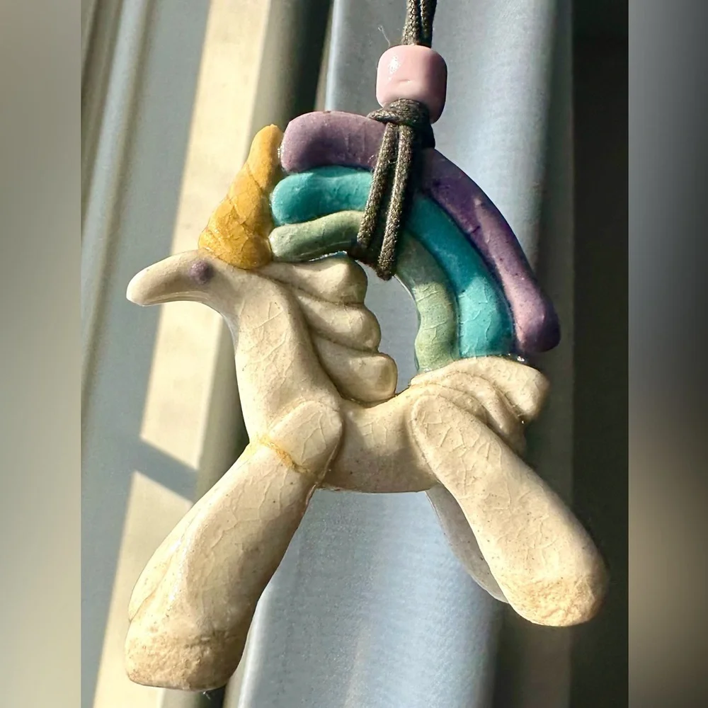 🦄 Handmade Unicorn Colorful Beaded Necklace or hanging decor